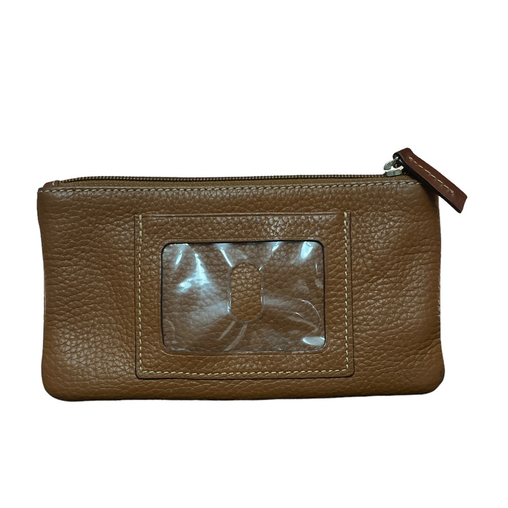 DOONEY AND BOURKE CLUTCH in Brown Leather - 7” X 4” Excellent Condition !! - Picture 3 of 6